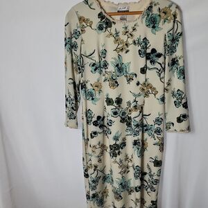 Vintage Floral Randolph Duke Size S Ling Sleeved Gathered Neckline Trim